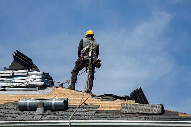 Professional Gutter Installation technician working in West Millbury, MA
